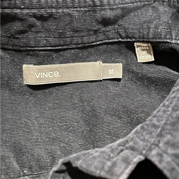 Vince Mens Black Corduroy Button-Up Shirt M - Picture 5 of 6
